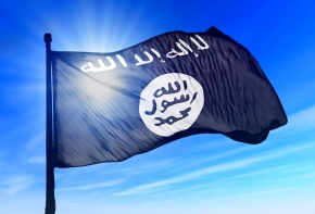Islamic State Flag Waving On The Wind